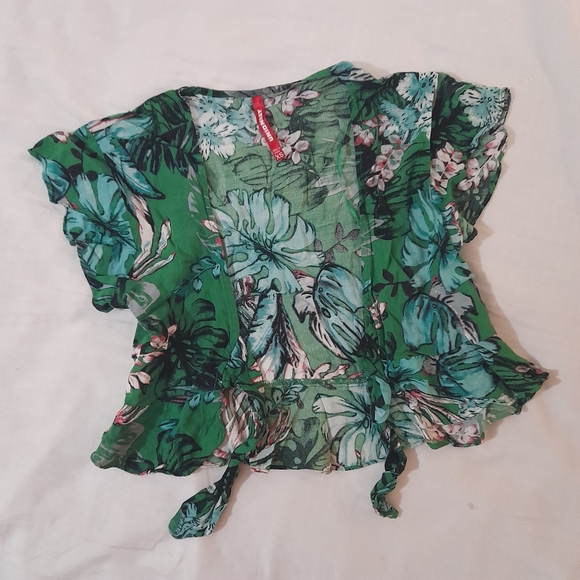 ● Union Bay | Tropical Blouse Crop Cover Up Top - Picture 13 of 13